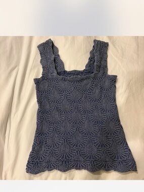 Free people love letter floral knit camisole m/l blue